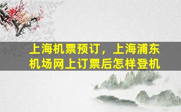 上海机票预订，上海浦东机场网上订票后怎样登机