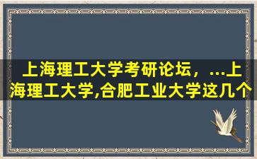 上海理工大学考研论坛，...上海理工大学,合肥工业大学这几个学校土木考研考哪所简单