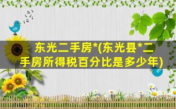 东光二手房*(东光县*二手房所得税百分比是多少年)插图