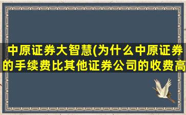 中原证券大智慧(为什么中原证券的手续费比其他证券*的收费高)