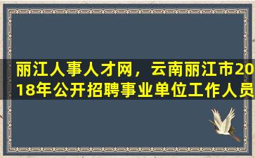 丽江人事人才网，云南丽江市2018年公开招聘事业单位工作人员公告(300人)
