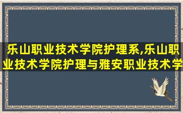 乐山职业技术学院护理系,乐山职业技术学院护理与雅安职业技术学院护理系哪个好 乐山职业技术学院护理系,乐山职业技术学院护理与雅安职业技术学院护理系哪个好