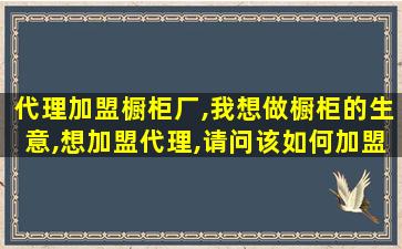 代理加盟橱柜厂,我想做橱柜的生意,想加盟代理,请问该如何加盟 代理加盟橱柜厂,我想做橱柜的生意,想加盟代理,请问该如何加盟