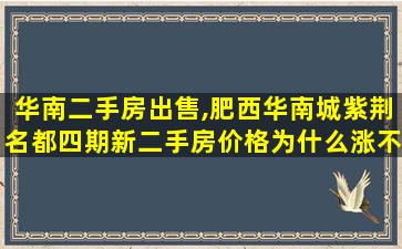 华南二手房*,肥西华南城紫荆名都四期新二手房价格为什么涨不高 华南二手房*,肥西华南城紫荆名都四期新二手房价格为什么涨不高