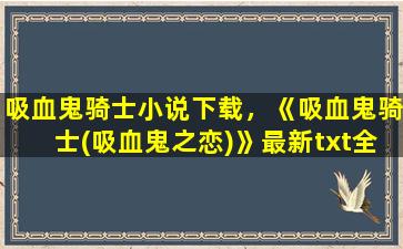 吸血鬼骑士小说下载，《吸血鬼骑士(吸血鬼之恋)》最新txt全集下载