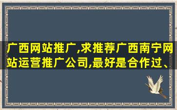 广西网站推广,求推荐广西南宁网站运营推广*,最好是合作过、价格合理的 广西网站推广,求推荐广西南宁网站运营推广*,最好是合作过、价格合理的