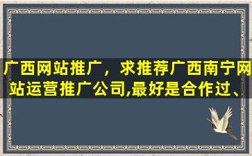 广西网站推广，求推荐广西南宁网站运营推广*,最好是合作过、价格合理的