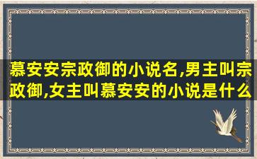 慕安安宗政御的小说名,男主叫宗政御,*叫慕安安的小说是什么叫什么名字 慕安安宗政御的小说名,男主叫宗政御,*叫慕安安的小说是什么叫什么名字