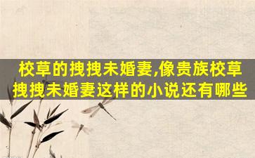 校草的拽拽未婚妻,像贵族校草拽拽未婚妻这样的小说还有哪些 校草的拽拽未婚妻,像贵族校草拽拽未婚妻这样的小说还有哪些