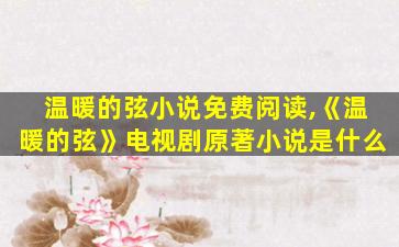 温暖的弦小说免费阅读,《温暖的弦》电视剧原著小说是什么 温暖的弦小说免费阅读,《温暖的弦》电视剧原著小说是什么