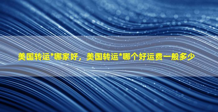 美国转运*哪家好，美国转运*哪个好运费一般多少插图
