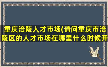 重庆涪陵人才市场(请问重庆市涪陵区的人才市场在哪里什么时候开放)