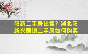 阳新二手房*？湖北阳新兴国镇二手房如何购买