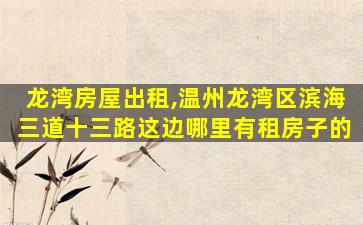 龙湾房屋出租,温州龙湾区滨海三道十三路这边哪里有租房子的 龙湾房屋出租,温州龙湾区滨海三道十三路这边哪里有租房子的